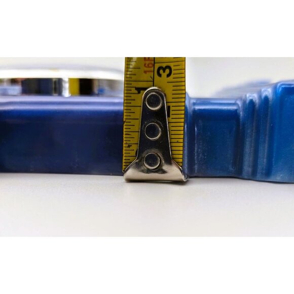 Small Resin Mantel/Desktop Clock Blue with Silver Trim Hand Crafted NEW - Picture 5 of 7